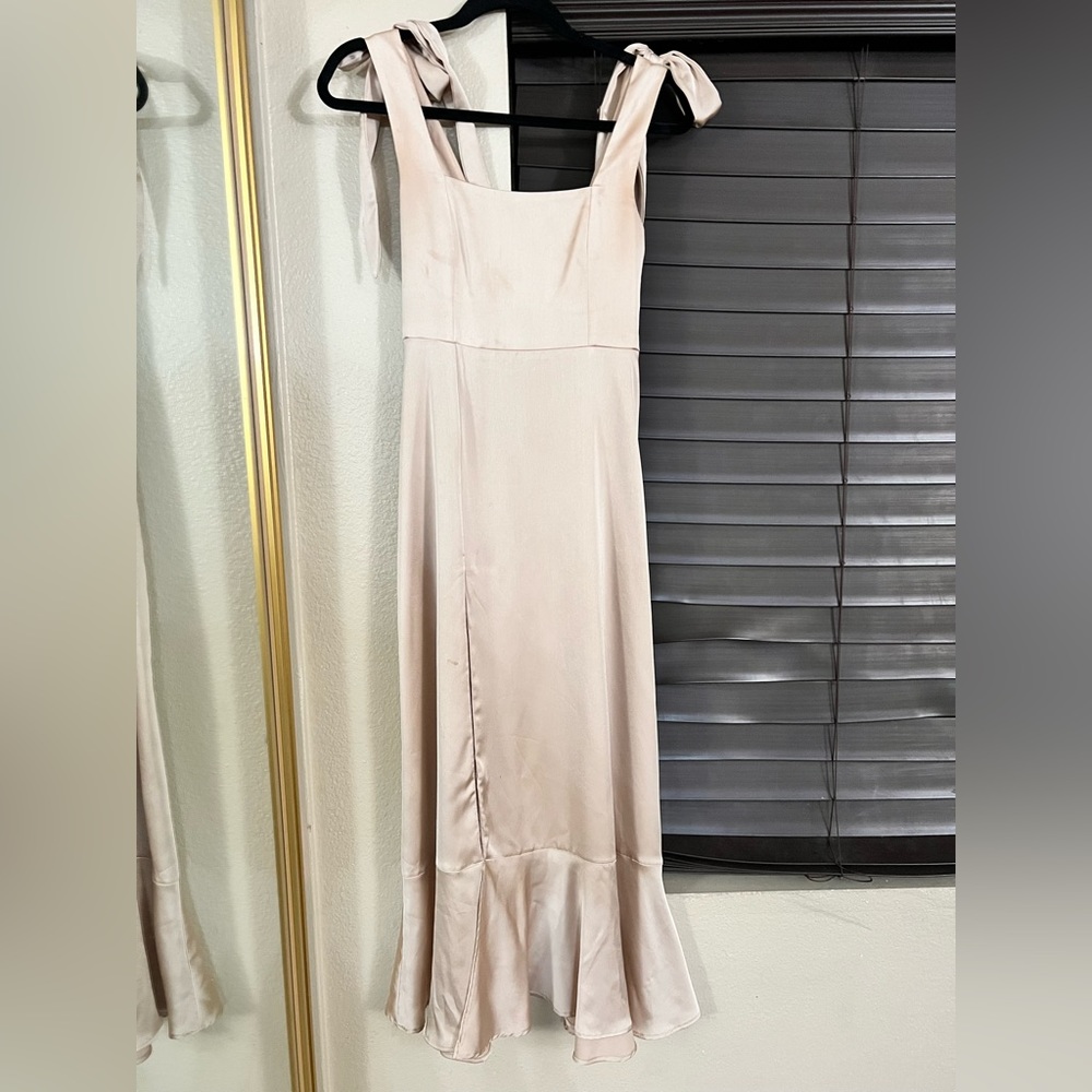 Show me your mumu bridesmaid dress satin champagne